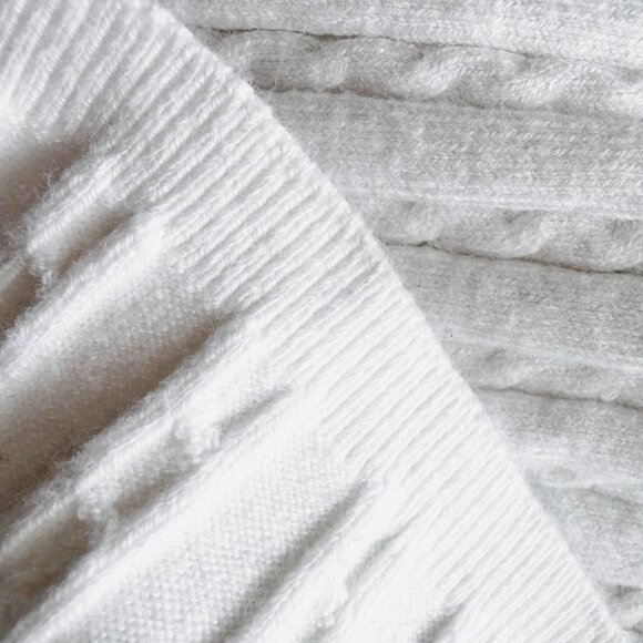 Abercrombie & Fitch White Fitted Rib Knit Mock Neck Sweater Dress size XS - Picture 15 of 15